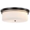 Nuvo Warren - 15 Inch Flush Mount - Gun Metal with Satin White Glass 60/8034 - alternate 2